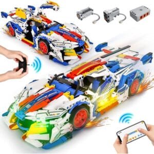 Kit de construcción de coche de bloques teledirigido 1:14 recargable