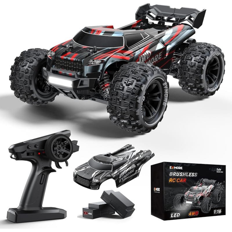 Coche Teledirigido 1:16 4WD de radiocontrol de alta velocidad 70Km/h sin escobillas 4x4 RC