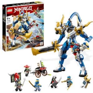 LEGO Ninjago Meca Titán de Jay figura de acción grande con 5 minifiguras y espada de juguete