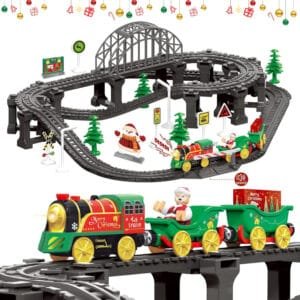 Tren eléctrico Árbol de Navidad con rieles para coches de LZDMY