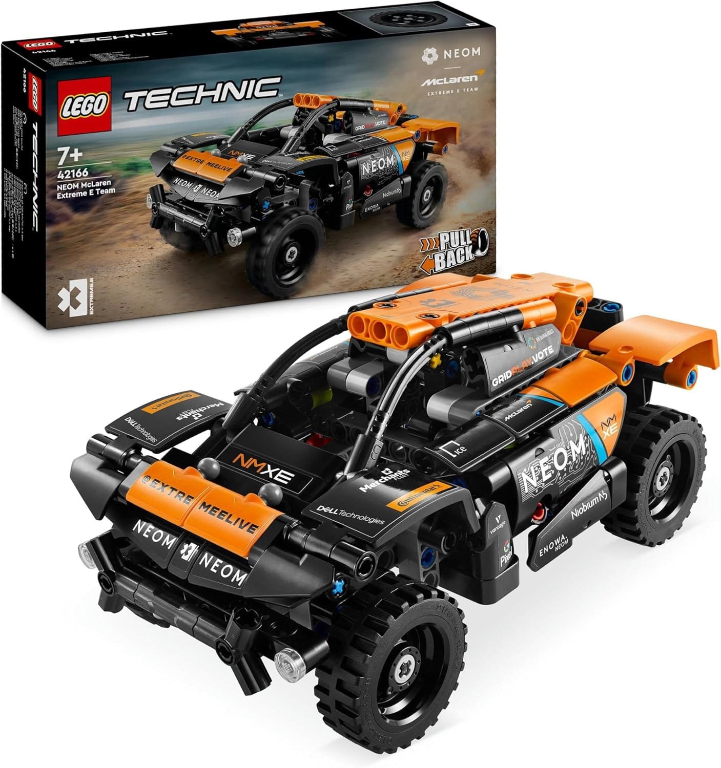 Lego Technic NEOM McLaren Extreme vehículo de Rally todoterreno con tracción manual hacia atrás