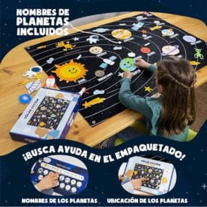 Juguete Montessori Sistema Solar para niños con 61 figuras de fieltro